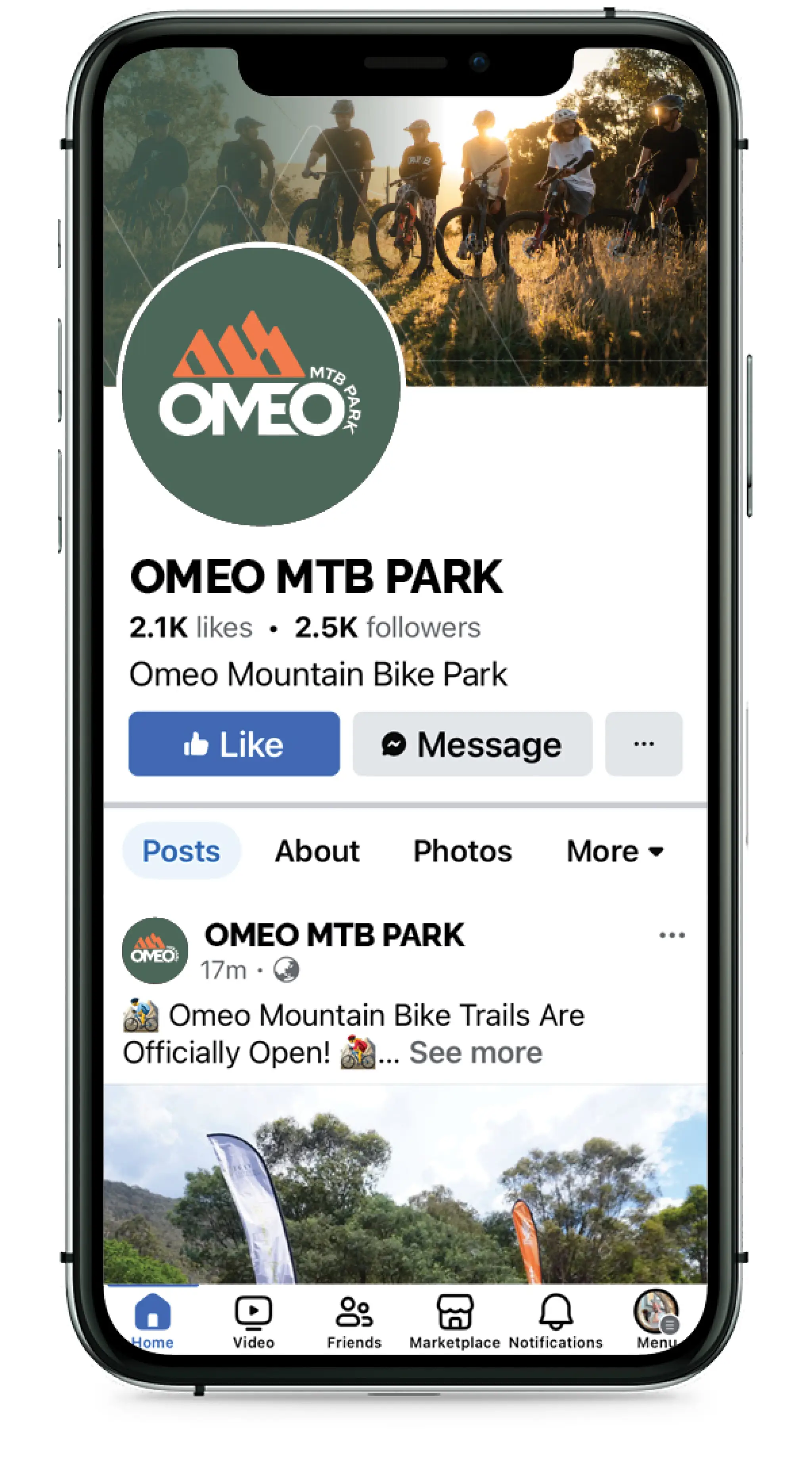Omeo FB phone mockup